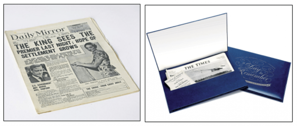 (Designs shown: Newspaper Only and Luxury Presentation Folder)