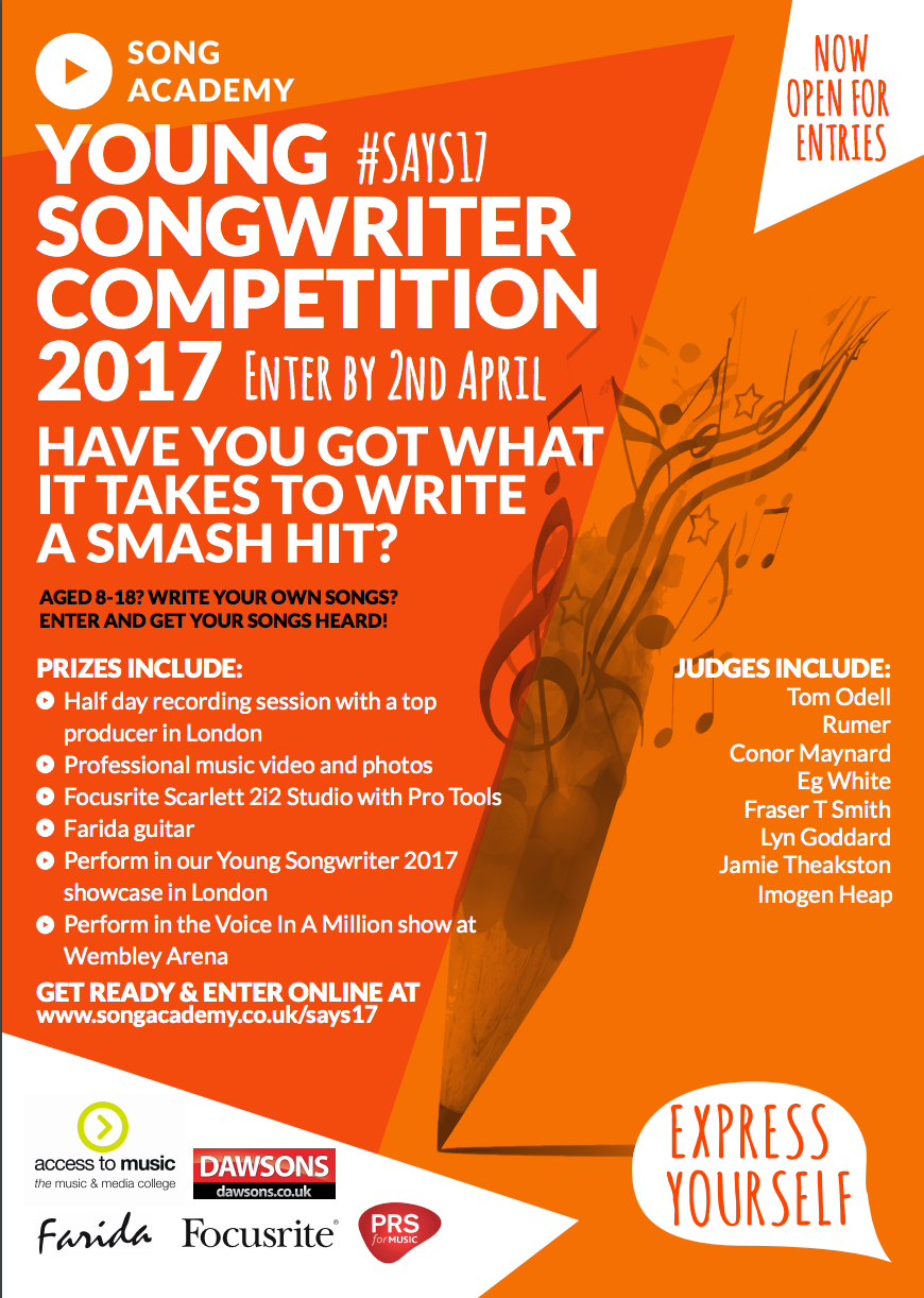 Young Songwriter 2017 Competition – Entertain the kids